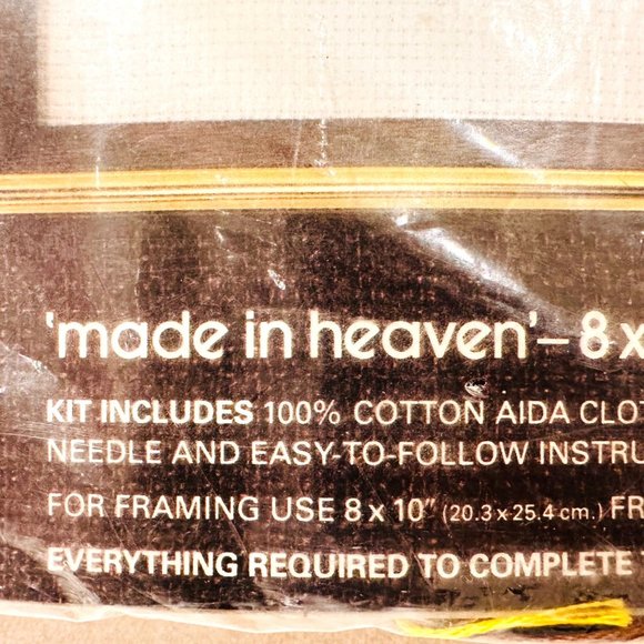 Vintage Bucilla Counted Cross Stitch Kit "Made in Heaven" New/Sealed - Picture 3 of 5